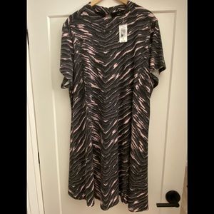 ⚡️⚡️$19 NWT Torrid Zebra Mock Neck Trapeze Dress